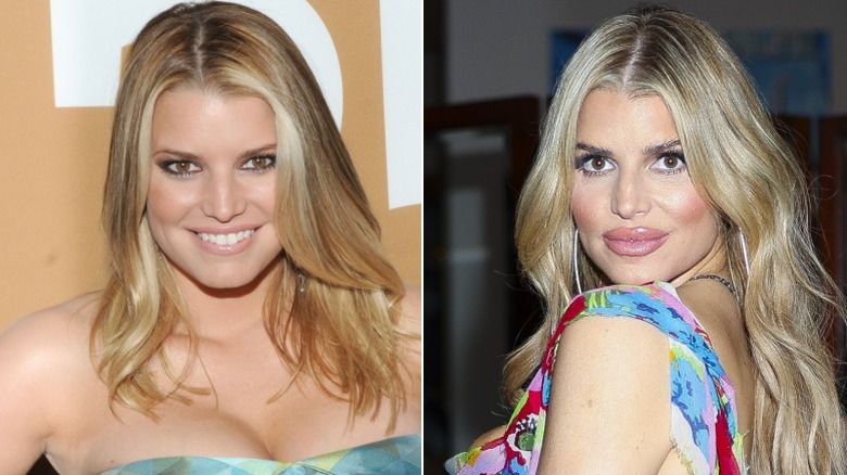 Jessica Simpson poserar med långt, blont hår 2010 och 2025
