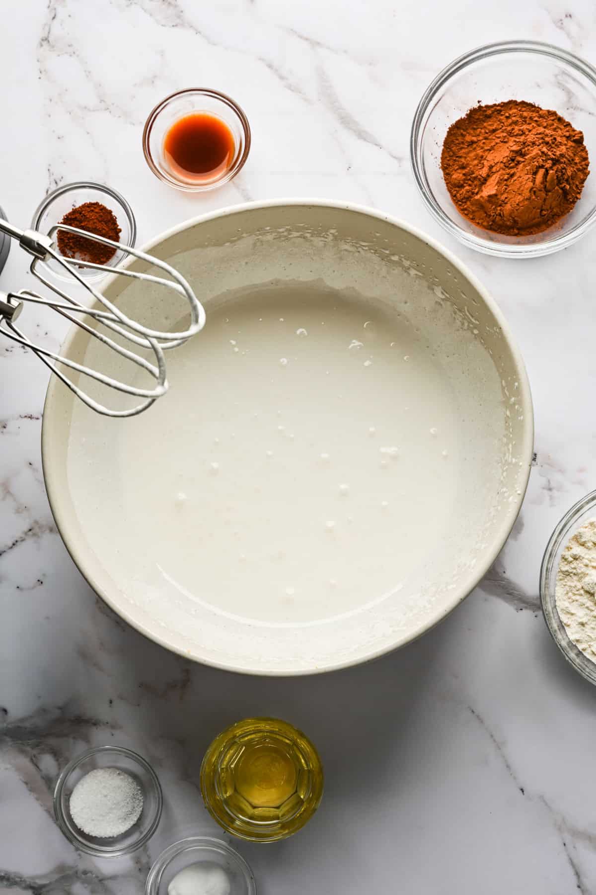 Ovanifrån av brownie sköra ingredienser.