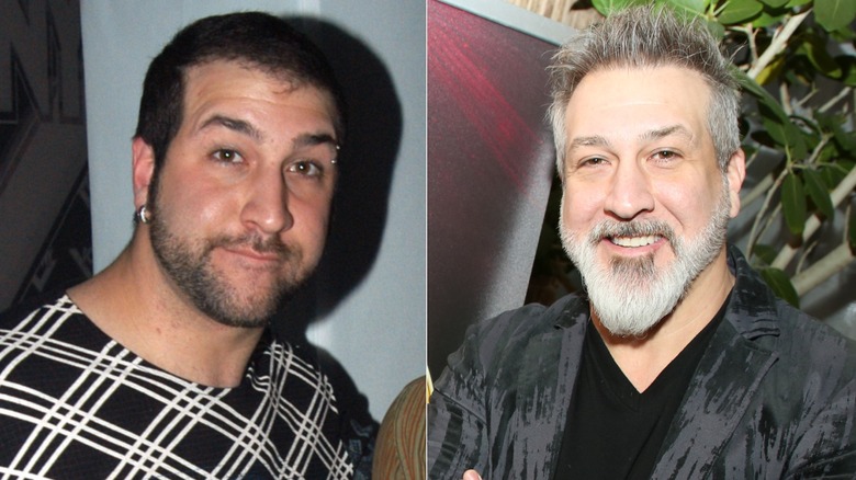 Joey Fatone när hans hår började bli tunt och efter att ha genomgått hårbehandlingsprocedurer
