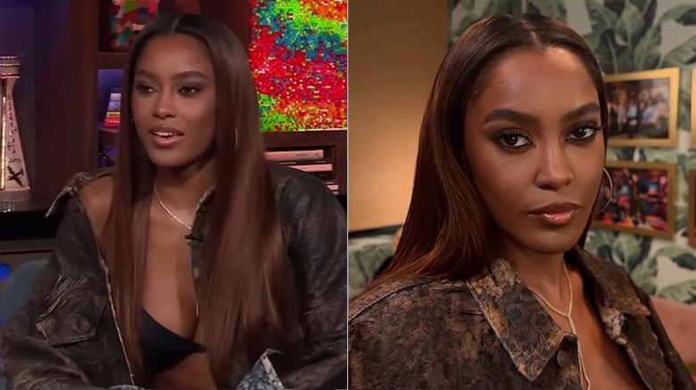 Ciara Miller poserar med rakt snyggt hår