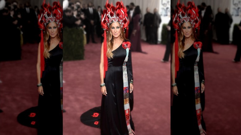Sarah Jessica Parker poserar på Met Gala 2015