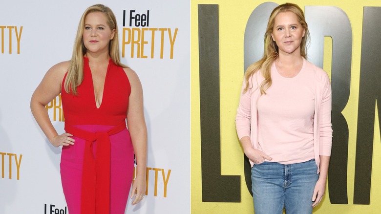 Amy Schumer före och efter en viktminskningstransformation assisterad av GLP-1-medicin