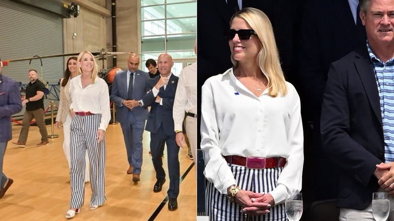 Pam Bondi besöker en polisinrättning och deltar i ett Fifa-evenemang med John Wakefield