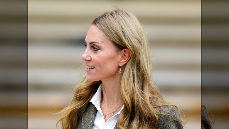 Catherine, prinsessan av Wales anländer för ett besök på Natural History Museums nyrenoverade trädgårdar