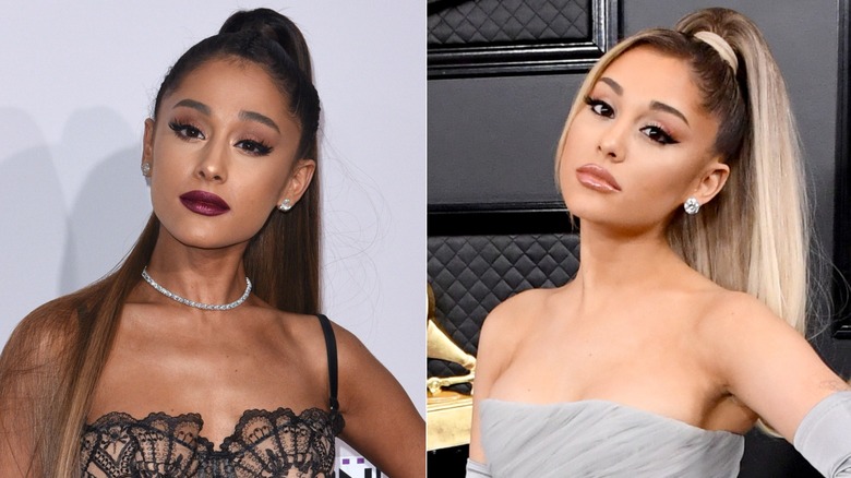 Foton sida vid sida som visar Ariana Grande före och efter användning av Botox