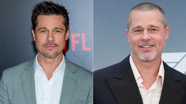 Foton sida vid sida som visar Brad Pitt före och efter att han slutade röka