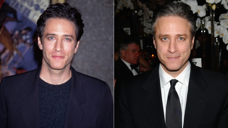 Foton sida vid sida som visar Jon Stewart före och efter att han slutade röka