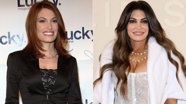 Kimberly Guilfoyle vid ett event 2004 och på en modevisning 2026
