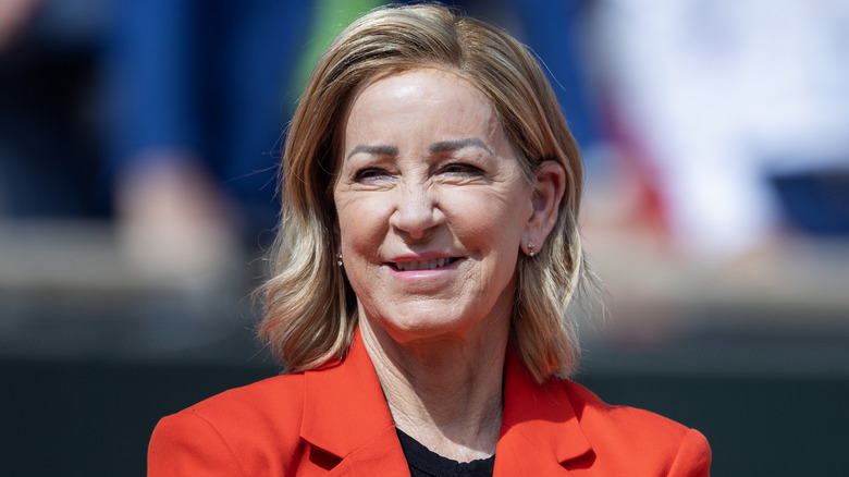 Chris Evert i röd kavaj