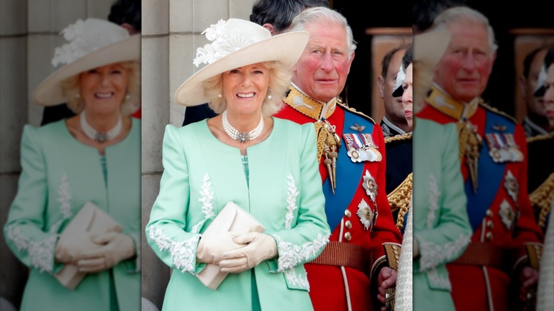 Kung Charles och drottning Camilla vid Trooping the Color-ceremonin 2019