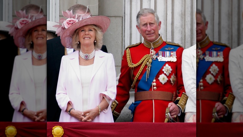 Kung Charles och drottning Camilla vid Trooping the Color-ceremonin 2010