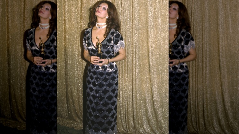 Sophia Loren vid den 34:e Golden Globe Awards i Beverly Hill i januari 1977