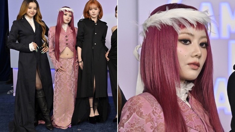Hinata poserar på AMAs i Las Vegas