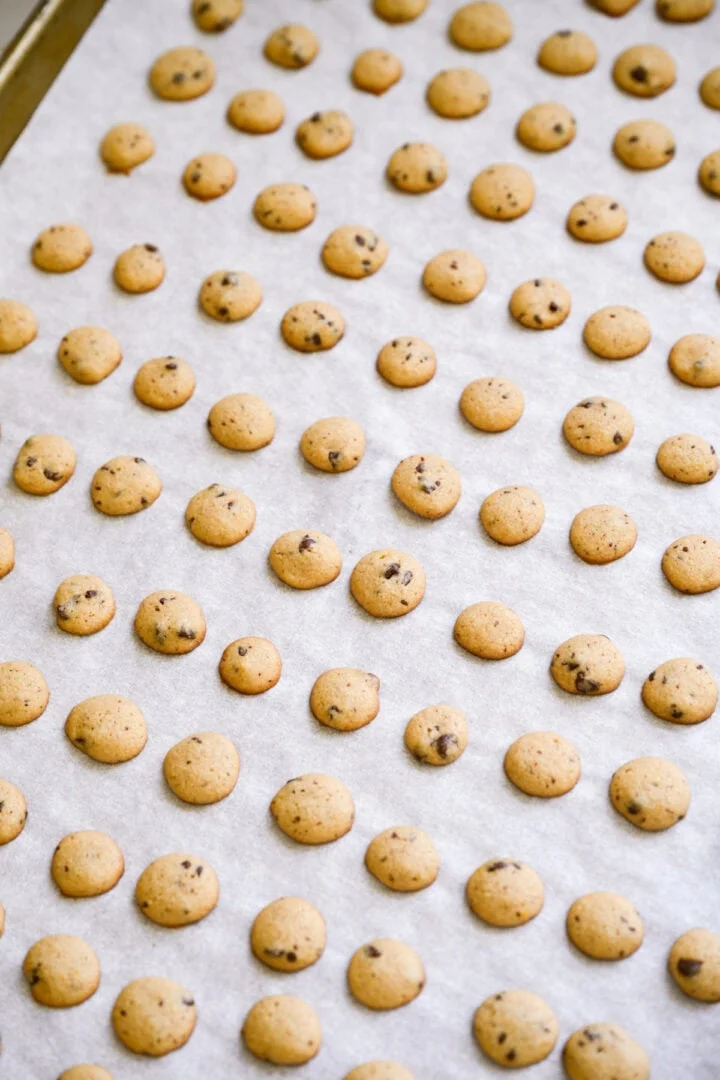 Cookie crisp flingor efter gräddning.