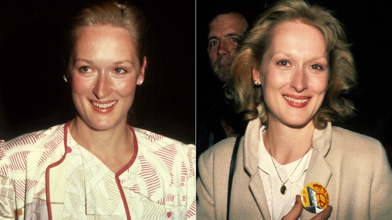 Sida vid sida-bilder av Meryl Streep från 1981 och 1982