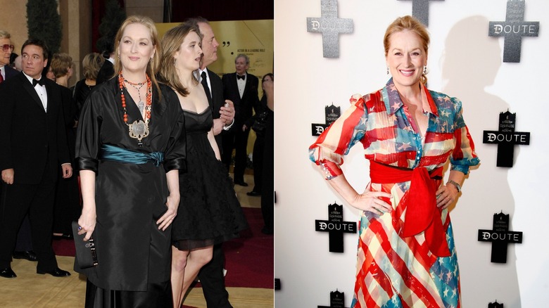 Sida vid sida bild av Meryl Streep 2007 och 2009