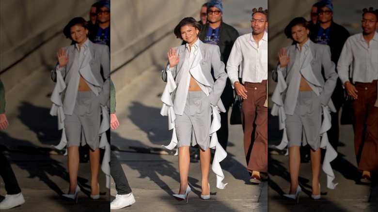 Zendaya kommer till inspelningen av 
