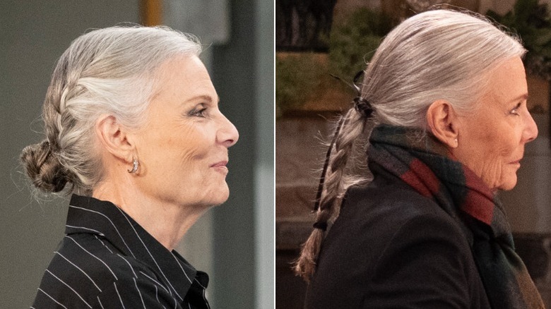 Sidoprofil Jane Elliot som Tracy Quartermaine på ABC:s General Hospital på en sida vid sida