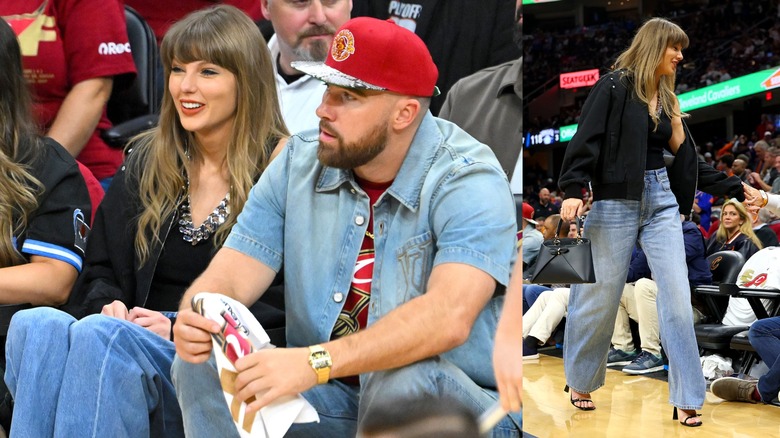 Taylor Swift och Travis Kelce på Rocket Arena