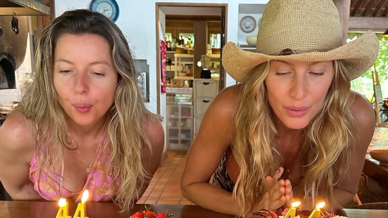 Pati och Gisele Bündchen blåser ut födelsedagsljus