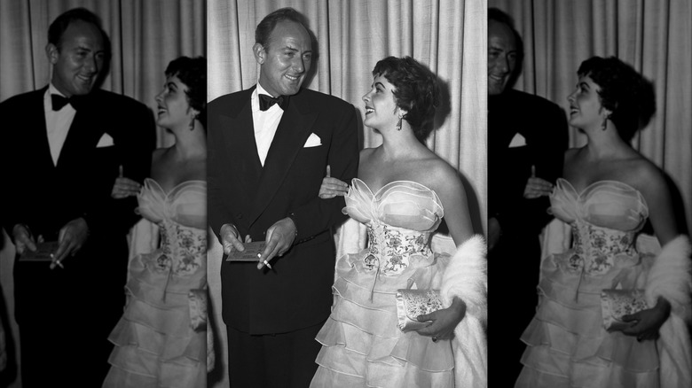 Elizabeth Taylor och maken Michael Wilding vid den 25:e årliga Oscarsgalan i Hollywood i mars 1953