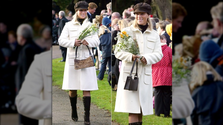 Zara Tindall efter 2003 års gudstjänst på juldagen.