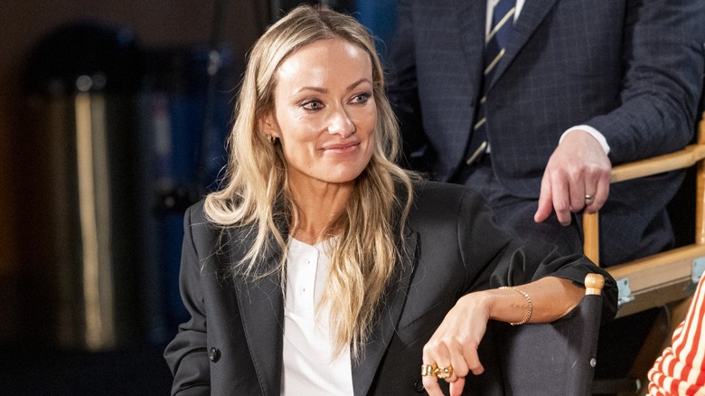 Olivia Wilde vid ett pressevenemang för sin film 