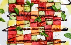 Vattenmelon schackbrädesallad