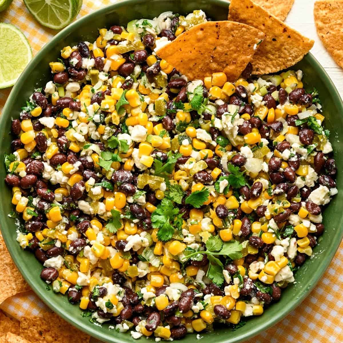 Black Bean Feta Corn Dip
