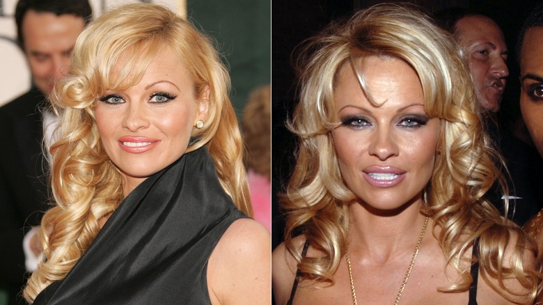 Pamela Anderson vid den 63:e årliga Golden Globe Awards i Beverly Hills i januari 2006 / Pamela Anderson vid MAC Chinese New Year Party i New York City i februari 2006