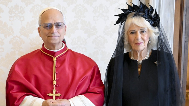 Drottning Camilla och påven Leo XIV i oktober 2025.