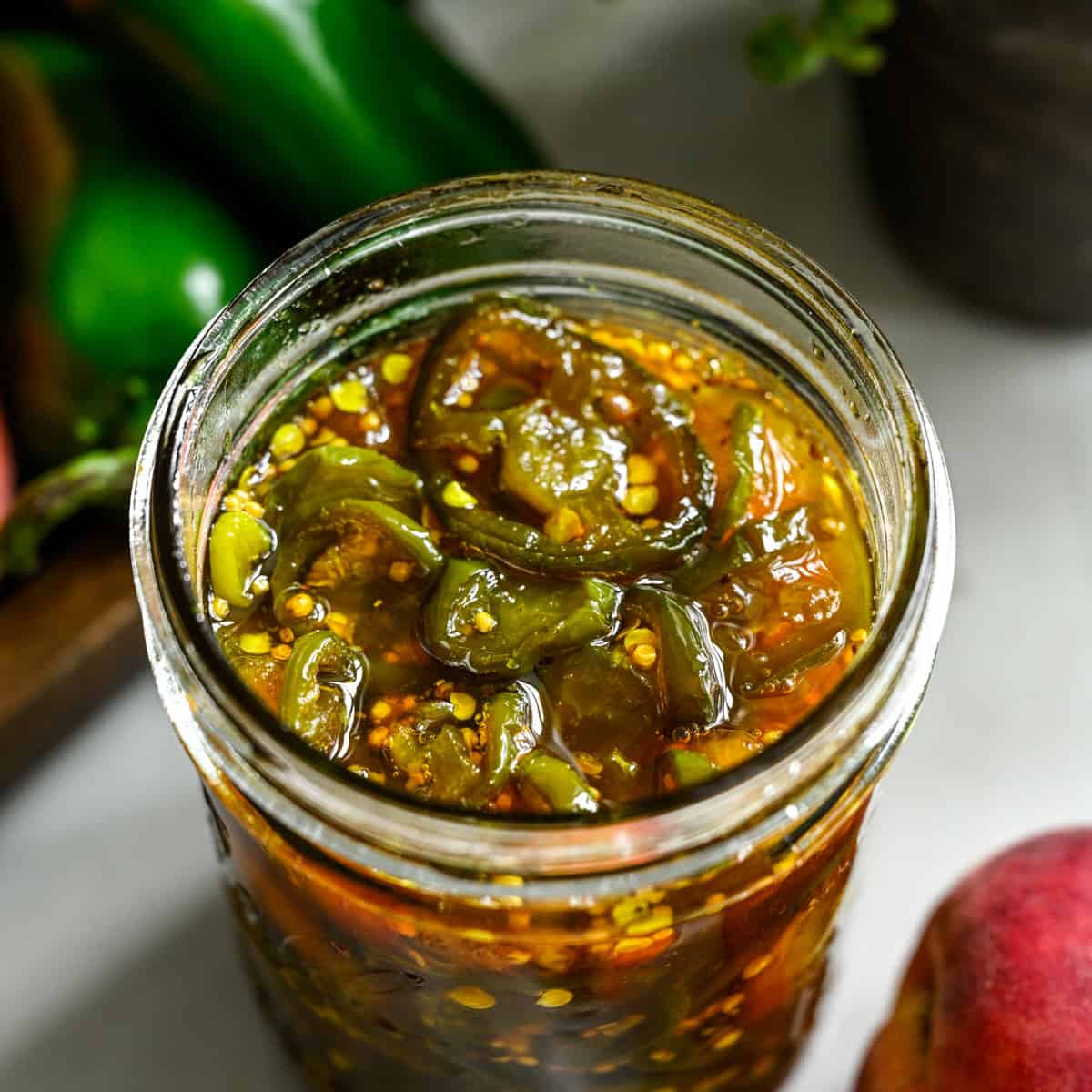 Peach Cowboy Candy (Candied Jalapeños)