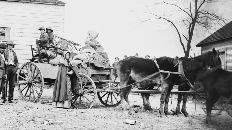 En pionjärfamilj i en vagn