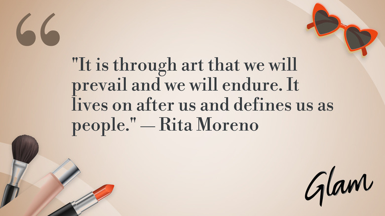 Ett citat från Rita Moreno om konst.