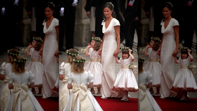 Pippa Middleton som tärna för Kate Middleton 2011