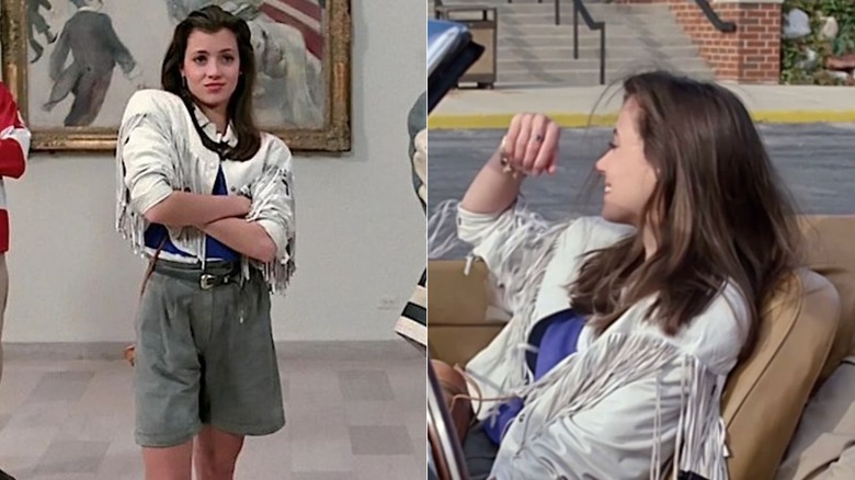 En scen från "Ferris Buellers lediga dag" med Mia Sara i en vit fransjacka