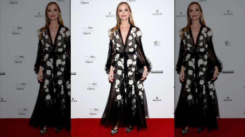 Georgina Chapman på Metropolitan Opera 2026 premiärpremiär för galapremiären 