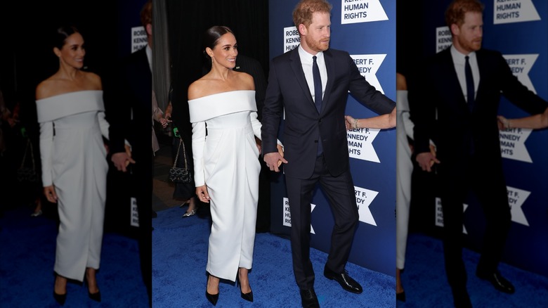 Meghan Markle och prins Harry vid 2022 års Robert F. Kennedy Human Rights Ripple of Hope-gala i New York City i december 2022