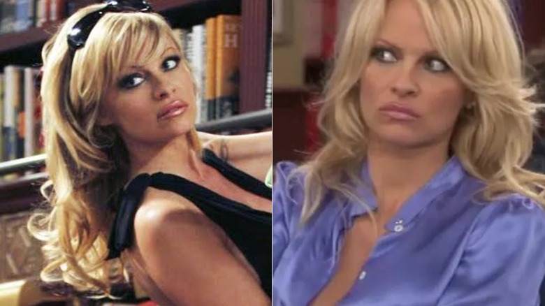 (L) Pamela Anderson in 