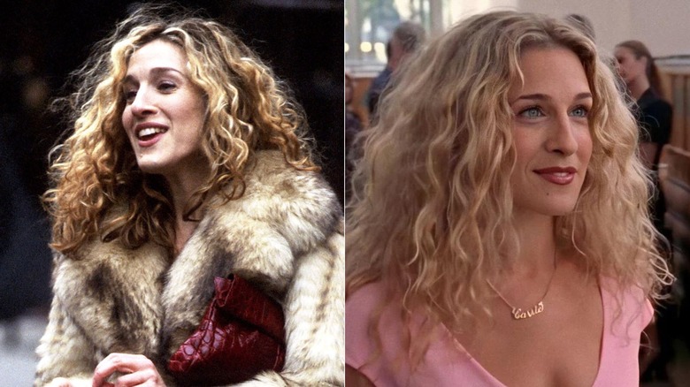 Sida vid sida bilder av Sarah Jessica Parker som Carrie Bradshaw i 
