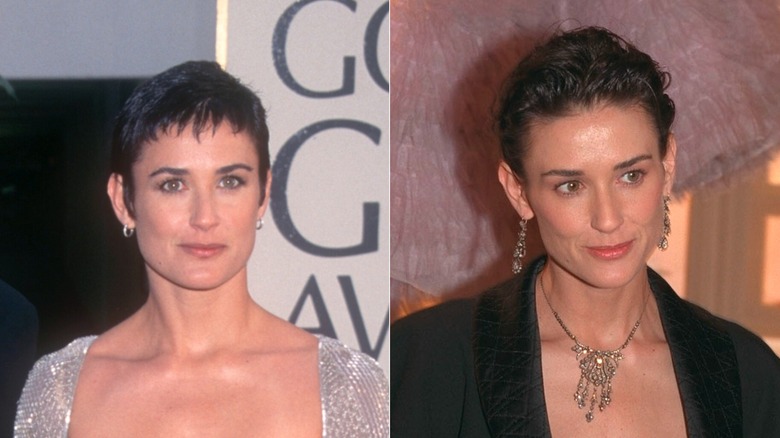 Demi Moore vid den 54:e årliga Golden Globe Awards i Beverly Hills i januari 1997 / Demi Moore vid Christian Dior Paris showroom öppnade i oktober 1997