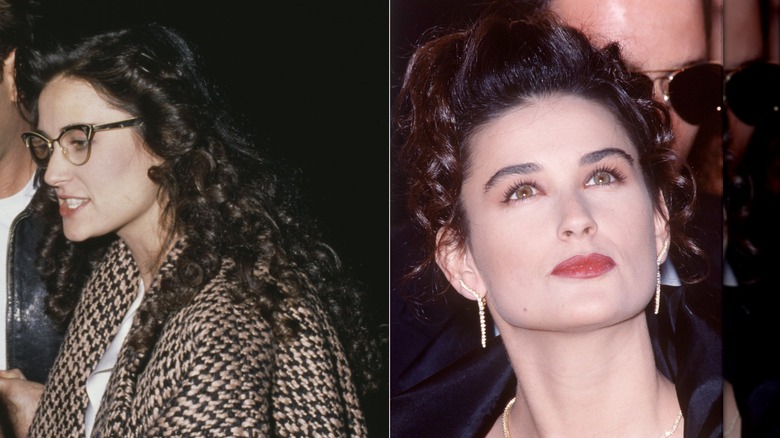 Demi Moore på "Saturday Night Live" efterfest i New York City i november 1988 / Demi Moore deltar i Irving "Swifty" Lazars Oscarsfest i West Hollywood i mars 1989