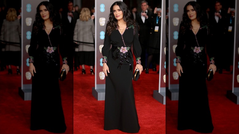Salma Hayek deltar i EE British Academy Film Awards i London i februari 2018