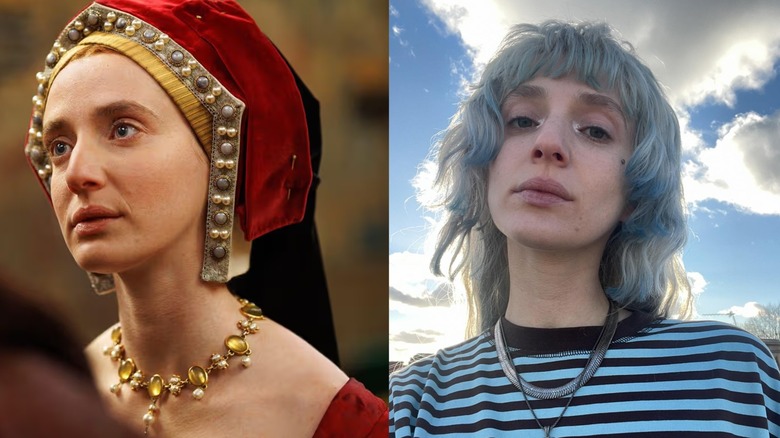 Lilit Lesser avbildad som Lady Mary till vänster och med blått hår till höger