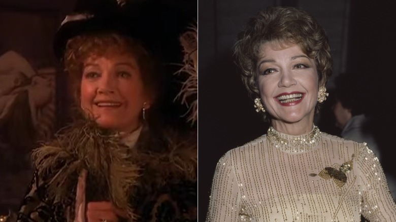 Anne Baxter som Faye i 1981 East of Eden (L) & Anne Baxter i verkliga livet