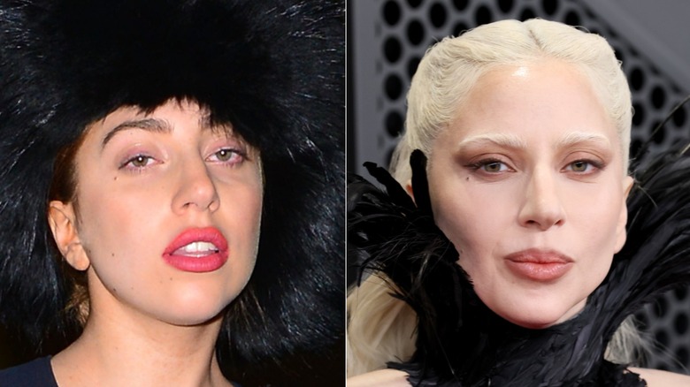 Lady Gaga innan hon slutade röka cigaretter och marijuana och efter att hon slutade