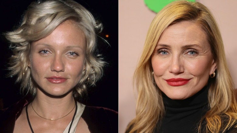 Cameron Diaz när hon var yngre och rökte jämfört med hur hon ser ut senare efter att ha slutat röka