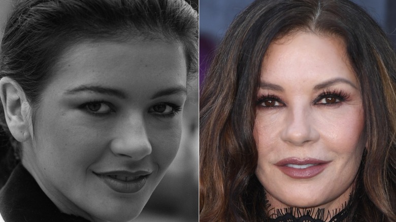 Catherine Zeta-Jones när hon rökte och decennier senare efter att hon slutat använda cigaretter