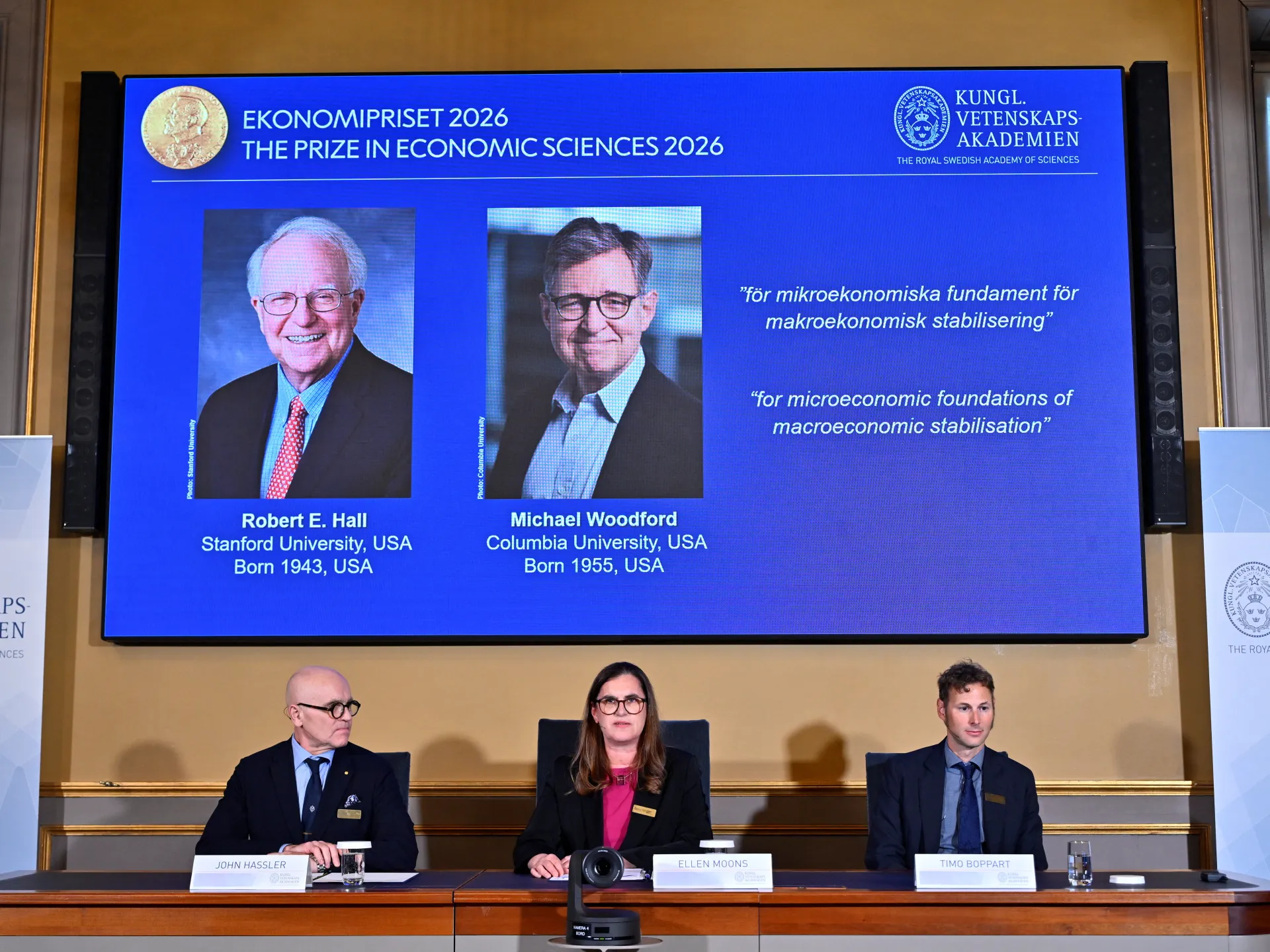Nobelpriset i ekonomi tilldelas Robert Hall och Michael ⁠Woodford
