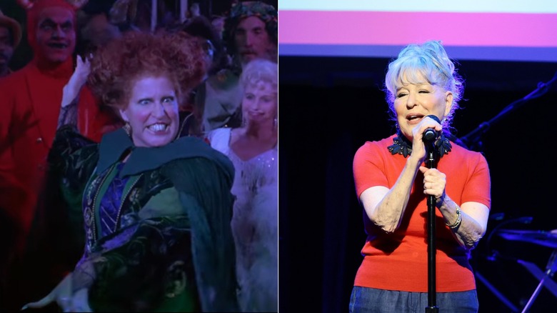 L: Bette Midler på 1993-talet "Hokus Pokus". R: Bette Midler 2026